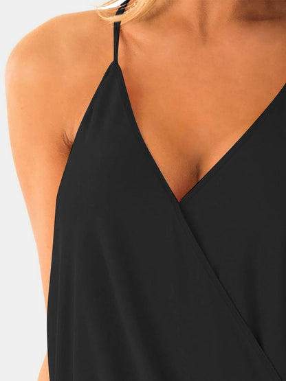 Full Size Surplice Spaghetti Strap Top Women&