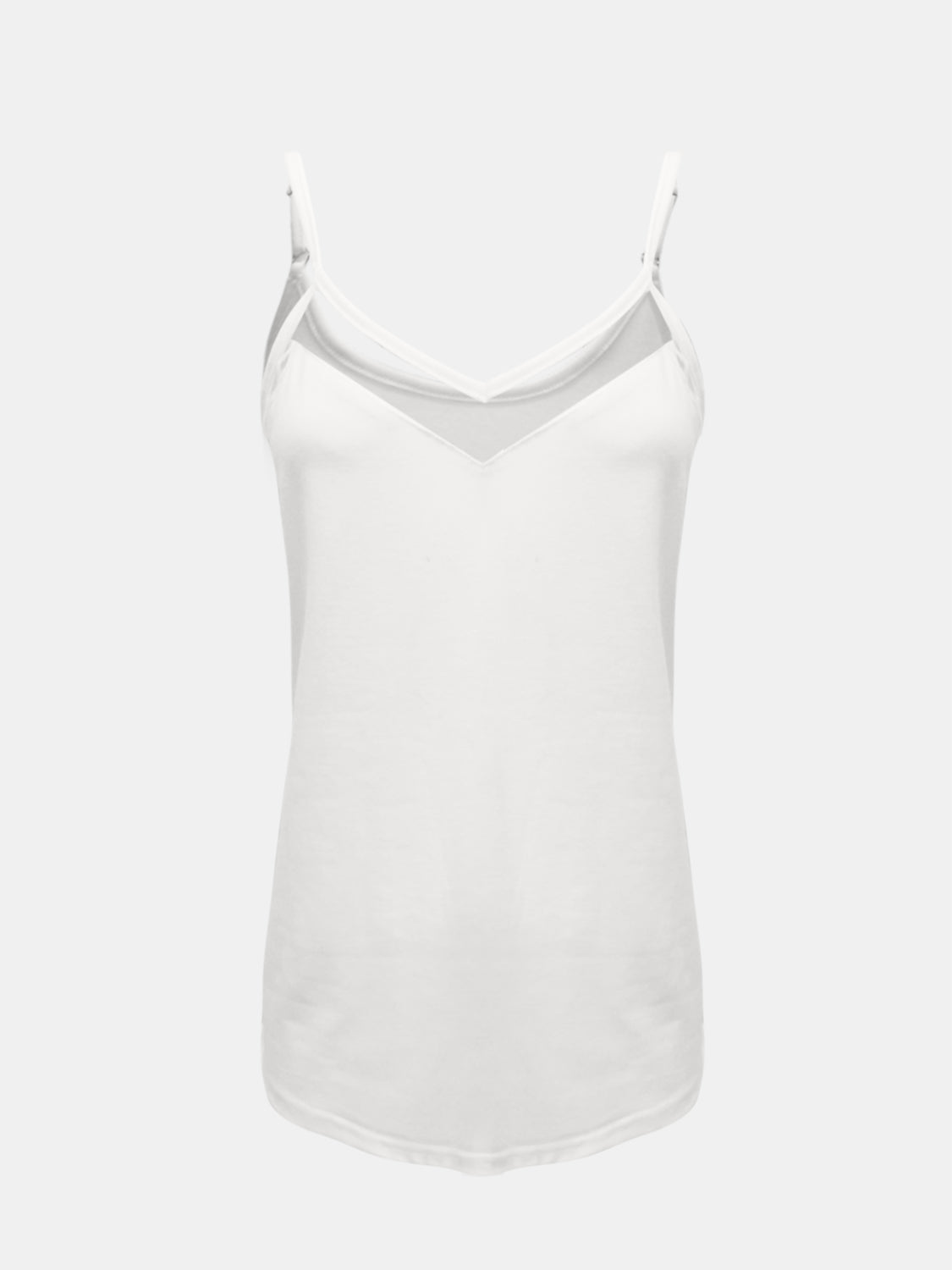 Full Size V-Neck Spaghetti Strap Cami White S Women&