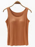 Full Size Wide Strap Modal Tank with Bra Caramel S Women&