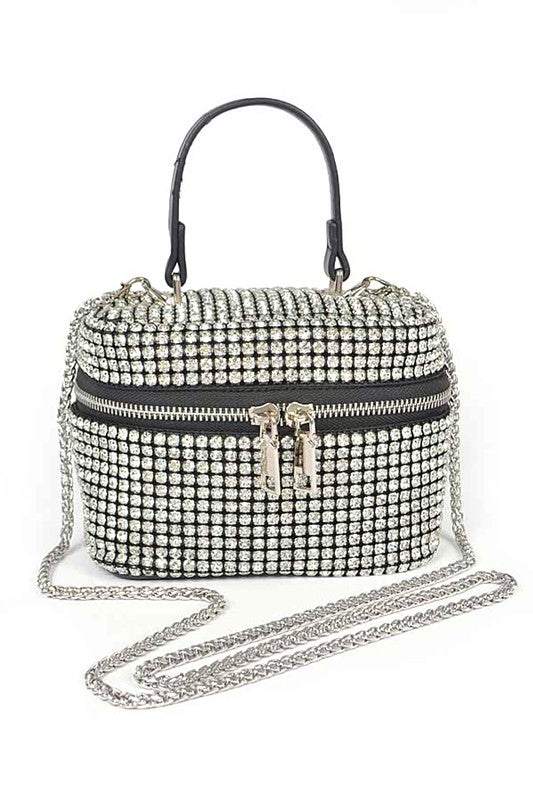 Full Stone Small Vanity Iconic Swing Bag CLEAR O/S by Artini Accessories | Fleurcouture