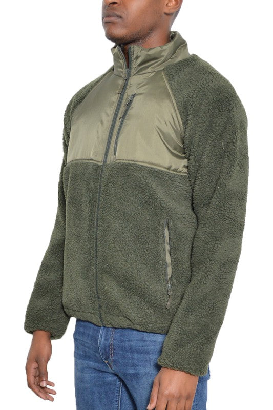 FULL ZIP SHERPA FLEECE JACKET Men&