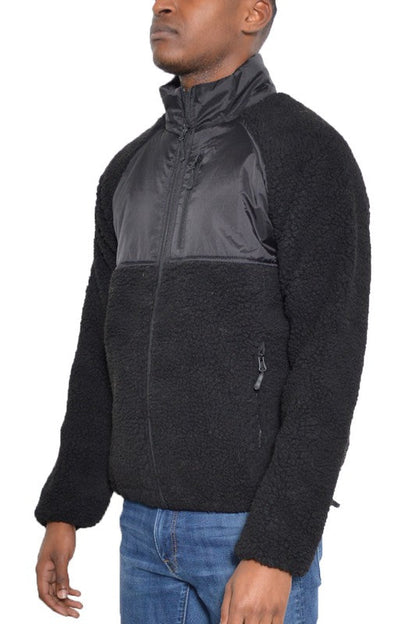 FULL ZIP SHERPA FLEECE JACKET Men&