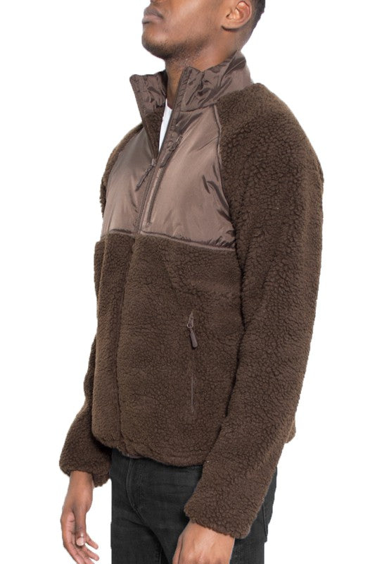 FULL ZIP SHERPA FLEECE JACKET Men&