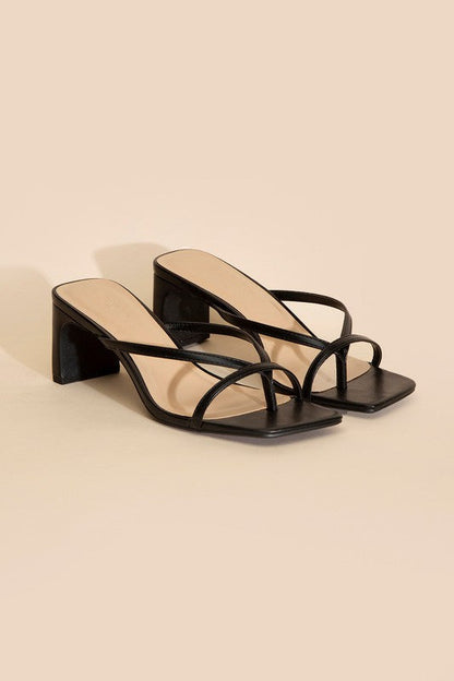 GADGET-S Thong Mule Heels BLACK 5.5 by Fortune Dynamic | Fleurcouture