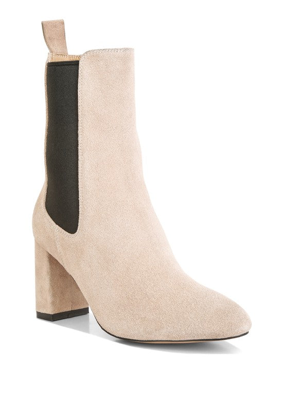 Gaven Suede High Ankle Chelsea Boots Sand 5 by Rag Company | Fleurcouture