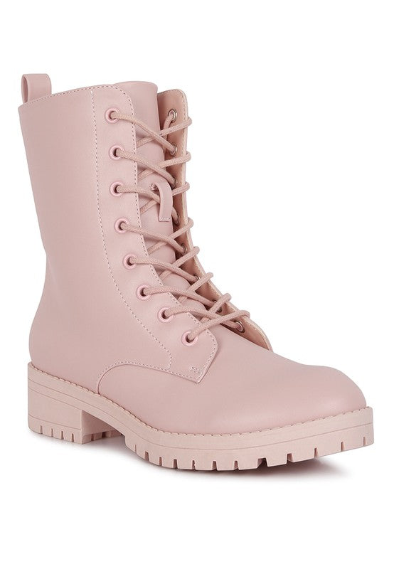 Geneva High Top Ankle Boot Pink 5 by Rag Company | Fleurcouture