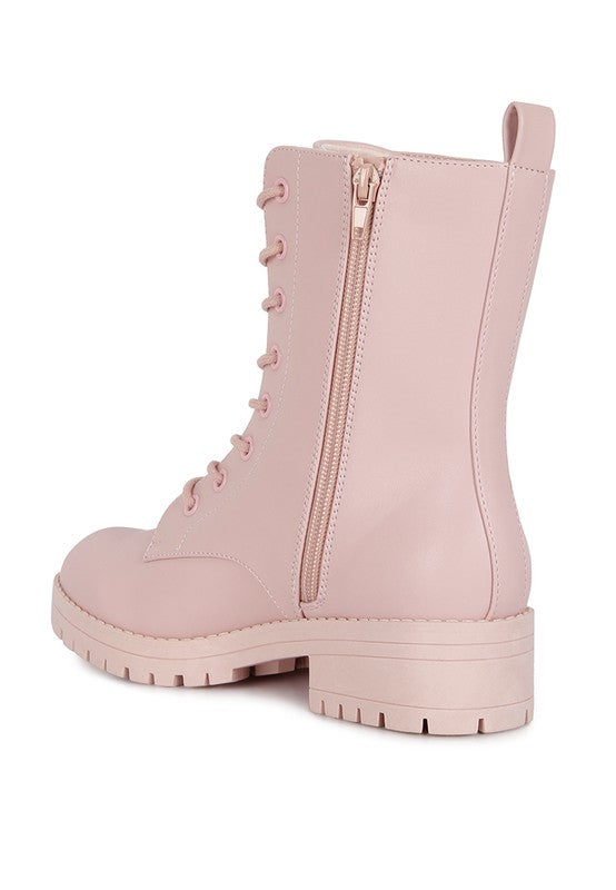 Geneva High Top Ankle Boot Pink by Rag Company | Fleurcouture