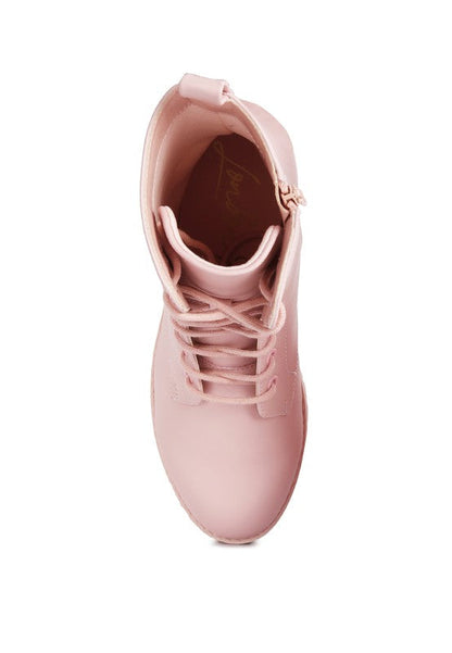 Geneva High Top Ankle Boot Pink by Rag Company | Fleurcouture