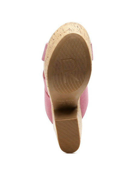 GERD BLOCK HEELED SUEDE SLIP-ON SANDAL by Rag Company | Fleurcouture