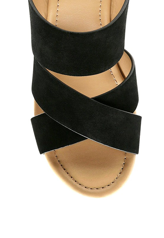 GERD BLOCK HEELED SUEDE SLIP-ON SANDAL by Rag Company | Fleurcouture