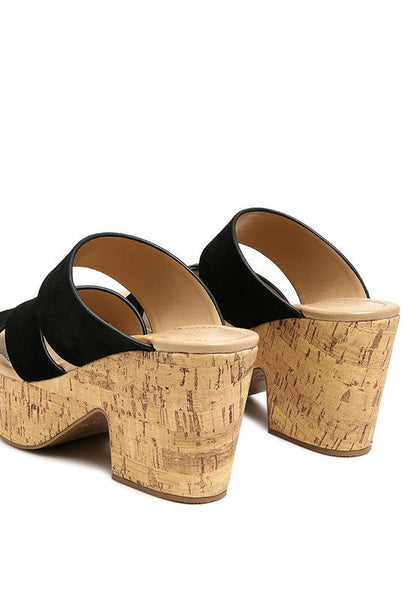 GERD BLOCK HEELED SUEDE SLIP-ON SANDAL by Rag Company | Fleurcouture