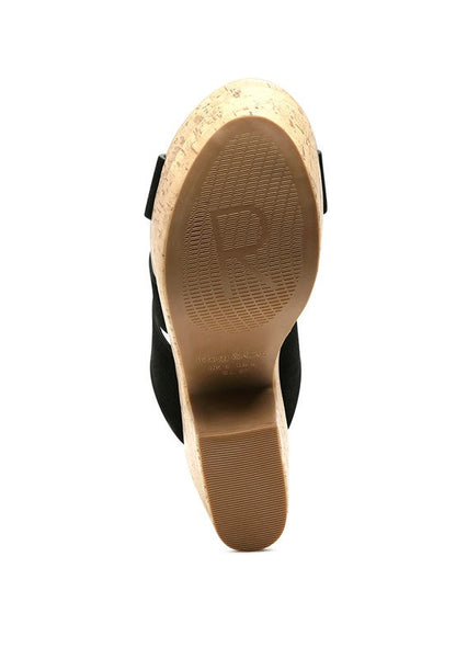 GERD BLOCK HEELED SUEDE SLIP-ON SANDAL by Rag Company | Fleurcouture
