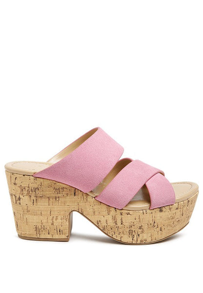 GERD BLOCK HEELED SUEDE SLIP-ON SANDAL by Rag Company | Fleurcouture