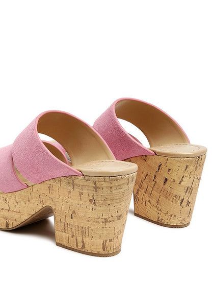 GERD BLOCK HEELED SUEDE SLIP-ON SANDAL by Rag Company | Fleurcouture