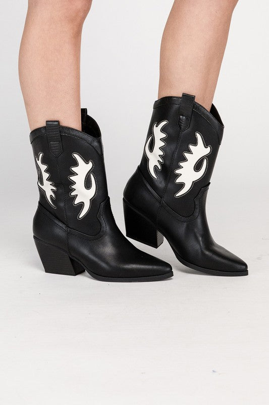 GIGA Western High Ankle Boots BLACK 5.5 by Fortune Dynamic | Fleurcouture