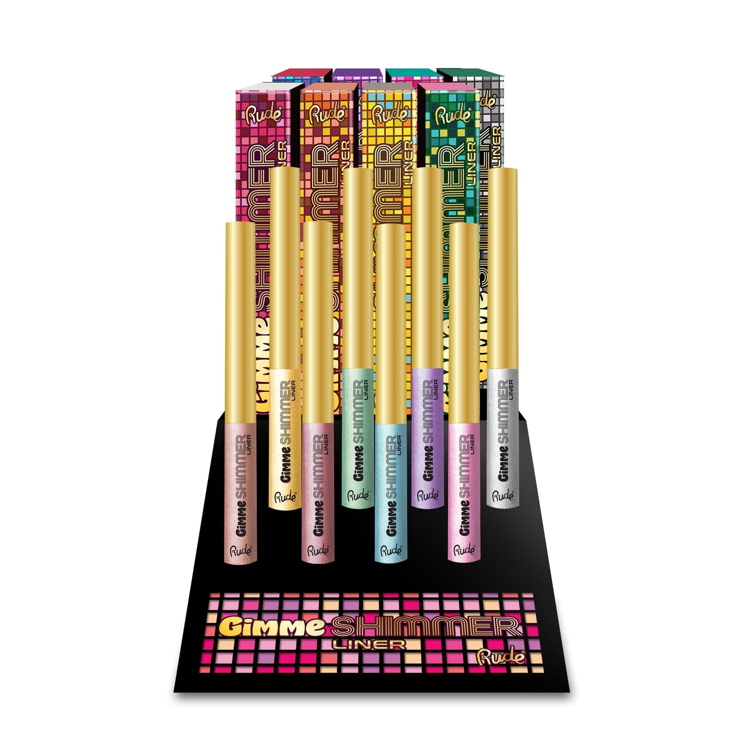 Gimme Shimmer Liner Display Set - 64 pcs Wholesale Set by Rude Cosmetics | Fleurcouture