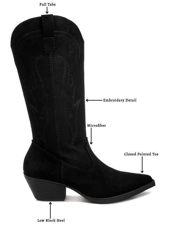 Ginni Embroidered Calf Boots by Rag Company | Fleurcouture