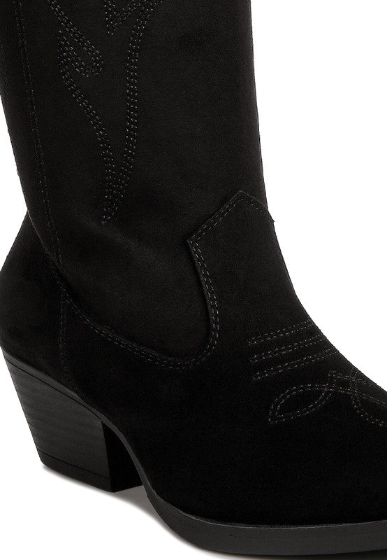 Ginni Embroidered Calf Boots by Rag Company | Fleurcouture