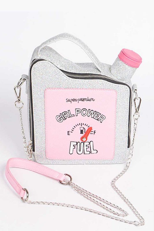 Girl Power Fuel Iconic Swing Bag Silver O/S by Artini Accessories | Fleurcouture
