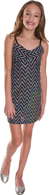 GIRLS SPARKLE STRIPE DRESS by Cheryl Creations | Fleurcouture