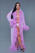 Glamour Boa Feather Trim Robe Lavender OS by BE WICKED | Fleurcouture