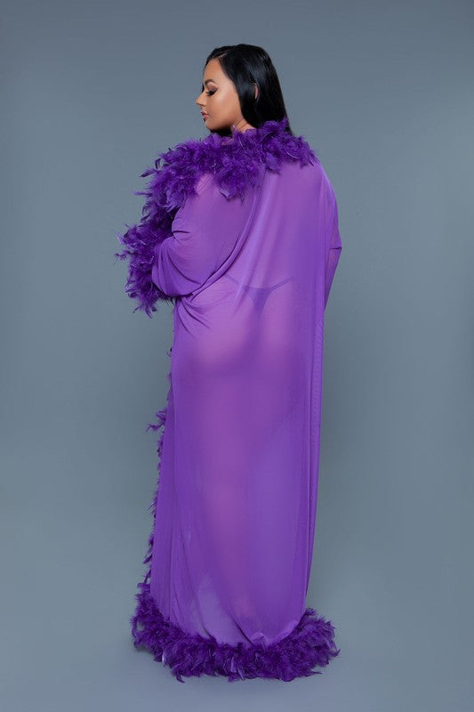 Glamour Boa Feather Trim Robe OS by BE WICKED | Fleurcouture