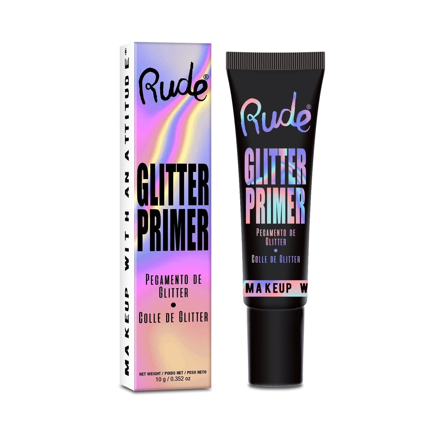 Glitter Primer Paper Display, 24pcs Wholesale Set by Rude Cosmetics | Fleurcouture