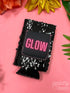 GLOW on Black Sequin Slim Can Cooler Black One Size Can Coolers by Southern Grace | Fleurcouture