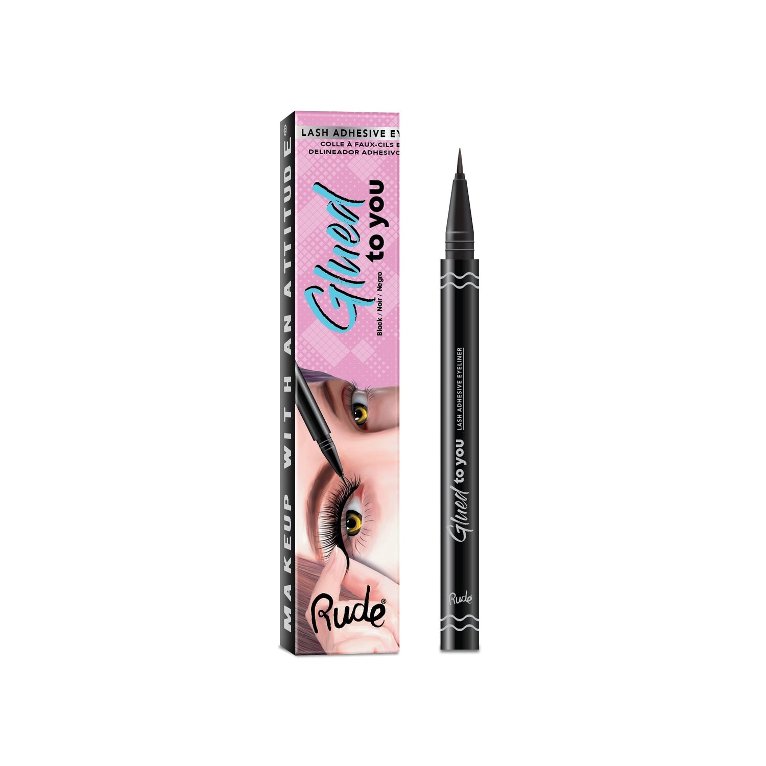 Glued To You Lash Adhesive Liner - Black Lash Adhesives by Rude Cosmetics | Fleurcouture