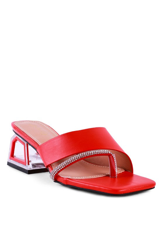 GOFLY NEVER MINIMAL LOW HEEL SANDALS Red 6 by Rag Company | Fleurcouture