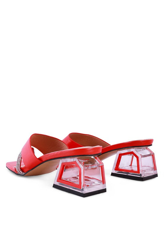 GOFLY NEVER MINIMAL LOW HEEL SANDALS Red 6 by Rag Company | Fleurcouture