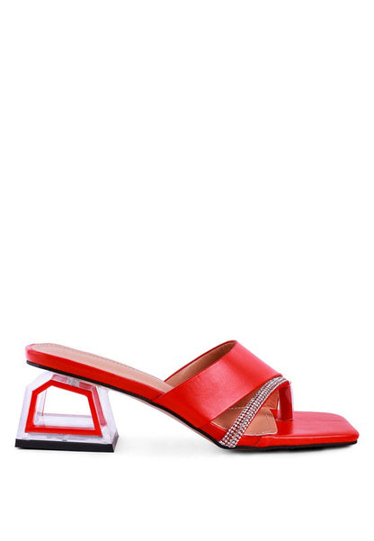 GOFLY NEVER MINIMAL LOW HEEL SANDALS Red 6 by Rag Company | Fleurcouture