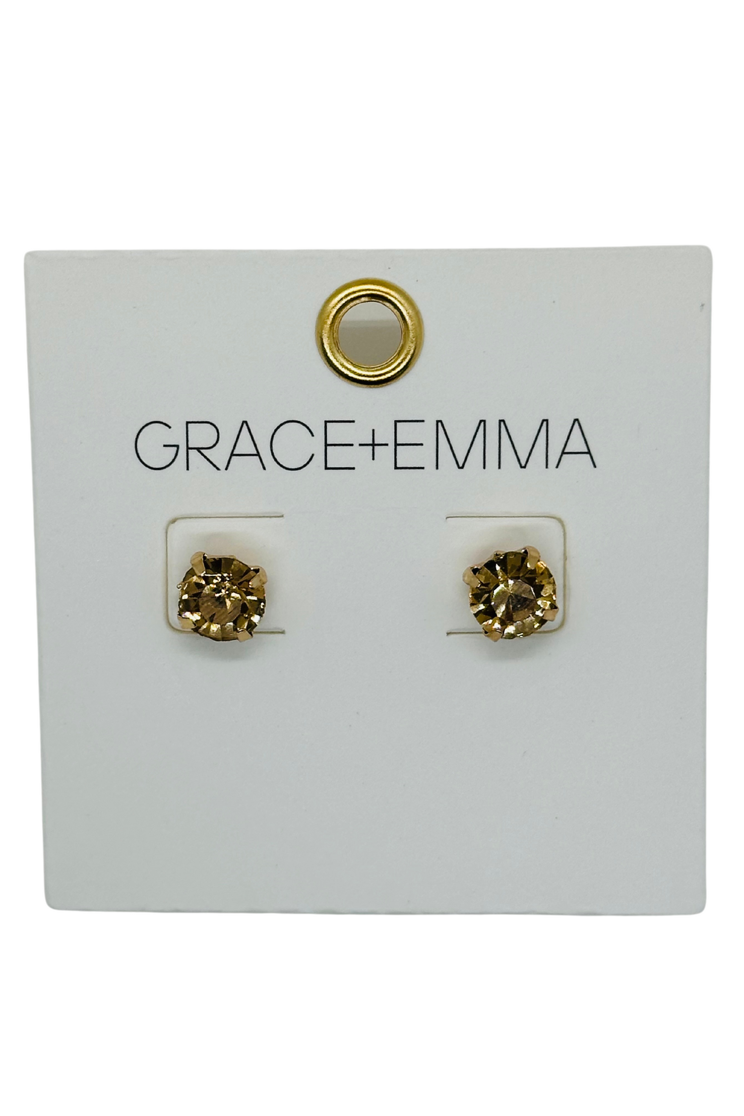 Gold Circled Stud Earrings Gold One Size Earrings by Grace &amp; Emma | Fleurcouture