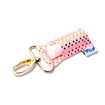 Gold Dots on Light Pink LippyClip® Lip Balm Holder Retail by LippyClip® | Fleurcouture