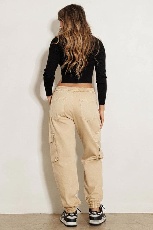 Good Drank Cargo Jeans Khaki by Vibrant M.i.U | Fleurcouture