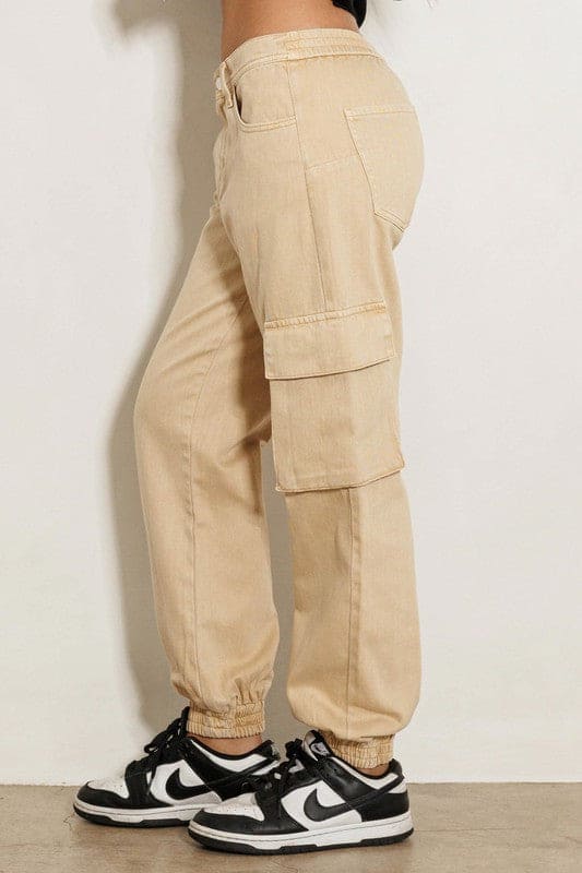 Good Drank Cargo Jeans Khaki by Vibrant M.i.U | Fleurcouture