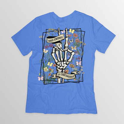 Good Energy Graphic Tee S Mystic Blue T-shirt by Tea Shirt Shoppe | Fleurcouture