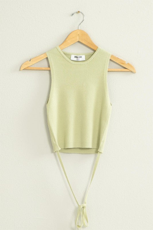 Good Times Ribbed Sweater Tank Top PASTEL GREEN M by HYFVE | Fleurcouture