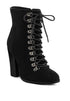 GOOSE-FEATHER Antique High Heeled Ankle Boot Black 5 by Rag Company | Fleurcouture