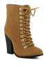 GOOSE-FEATHER Antique High Heeled Ankle Boot Tan 5 by Rag Company | Fleurcouture