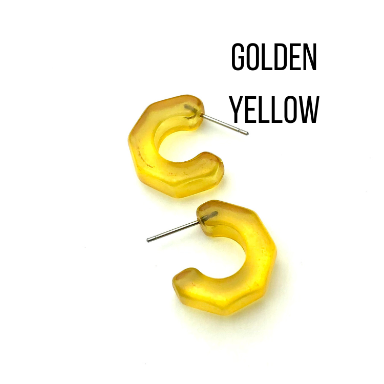 Gracie Hugger Hoop Earrings Golden Yellow Gracie Hoop Earrings by Leetie Lovendale | Fleurcouture