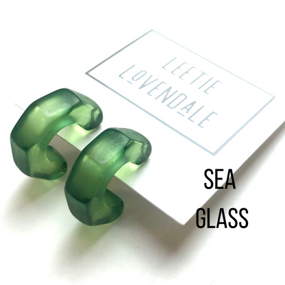 Gracie Hugger Hoop Earrings Sea Glass Gracie Hoop Earrings by Leetie Lovendale | Fleurcouture