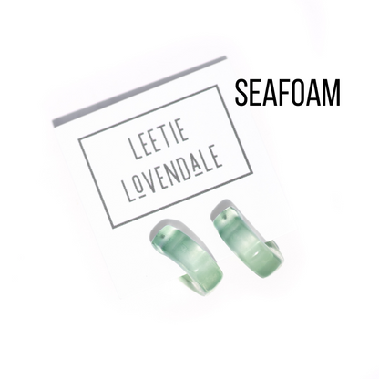 Gracie Hugger Hoop Earrings Seafoam Gracie Hoop Earrings by Leetie Lovendale | Fleurcouture