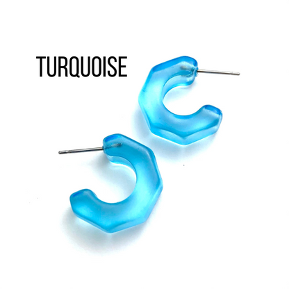 Gracie Hugger Hoop Earrings Turquoise Gracie Hoop Earrings by Leetie Lovendale | Fleurcouture