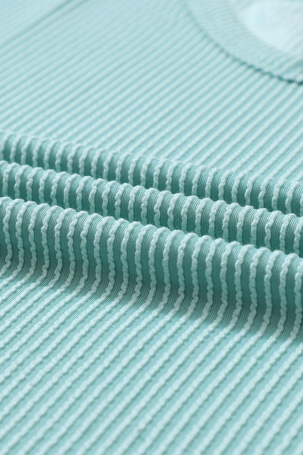 Grass Green Corded V Neck Slouchy Top Pocketed Shorts Set 75%Polyester+20%Viscose+5%Elastane Two Piece Sets by Fleurcouture | Fleurcouture