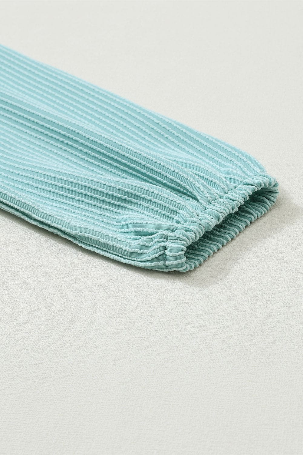 Grass Green Corded V Neck Slouchy Top Pocketed Shorts Set 75%Polyester+20%Viscose+5%Elastane Two Piece Sets by Fleurcouture | Fleurcouture