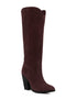 GREAT-STORM Suede Leather Calf Boots Burgundy 5 by Rag Company | Fleurcouture