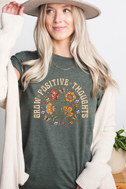 GROW POSITIVE THOUGHTS TEE(BELLA CANVAS) by LL | Fleurcouture