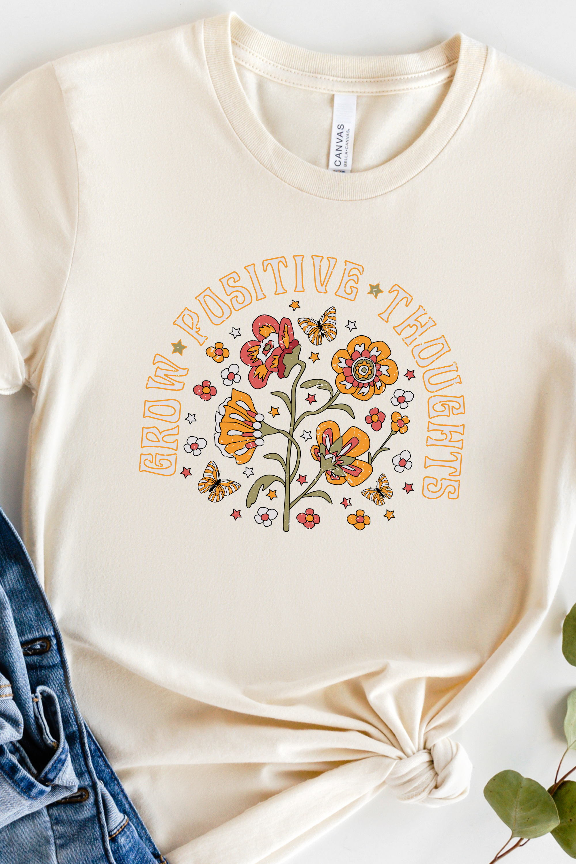 GROW POSITIVE THOUGHTS TEE(BELLA CANVAS) by LL | Fleurcouture