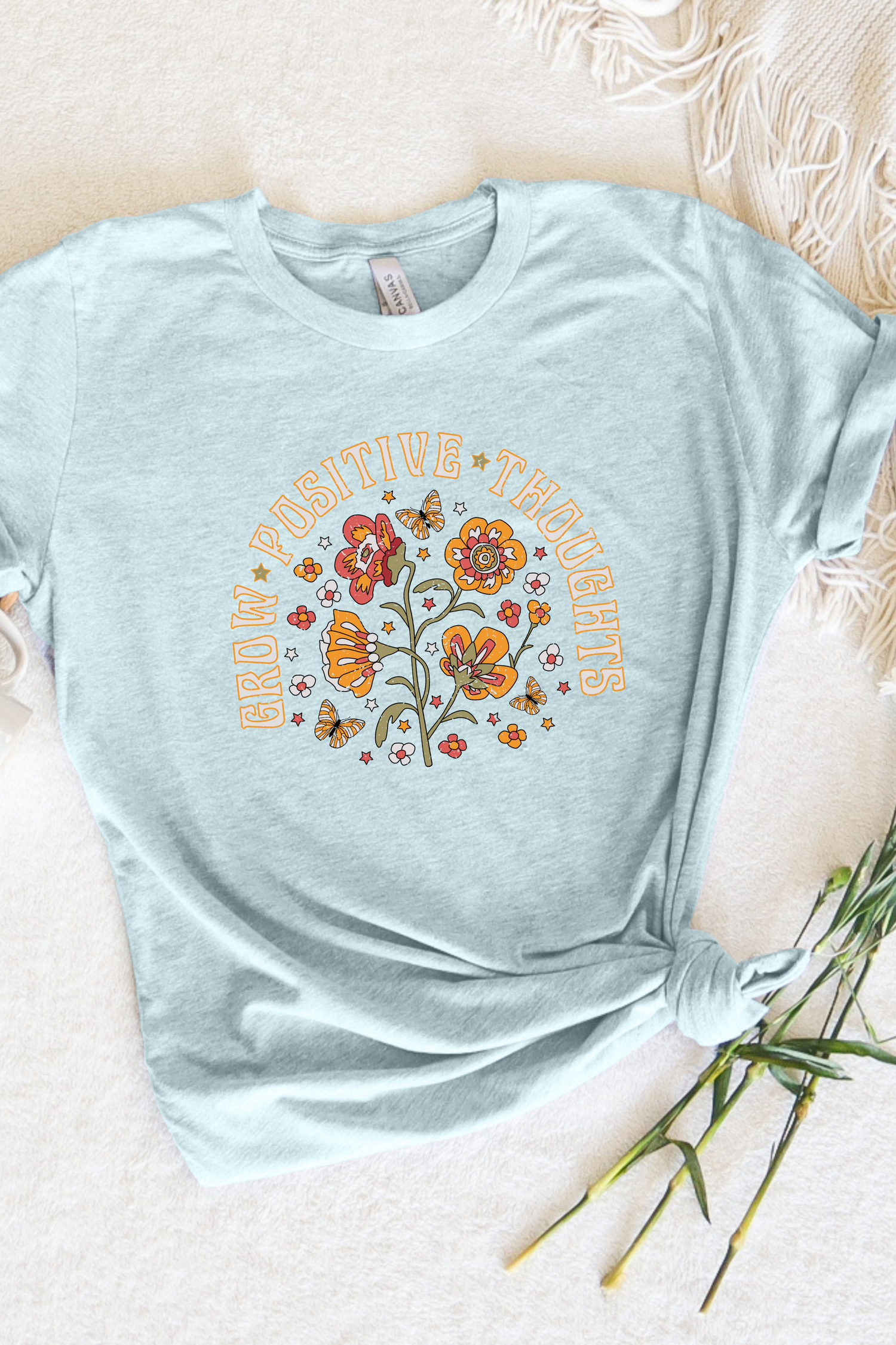 GROW POSITIVE THOUGHTS TEE(BELLA CANVAS) by LL | Fleurcouture